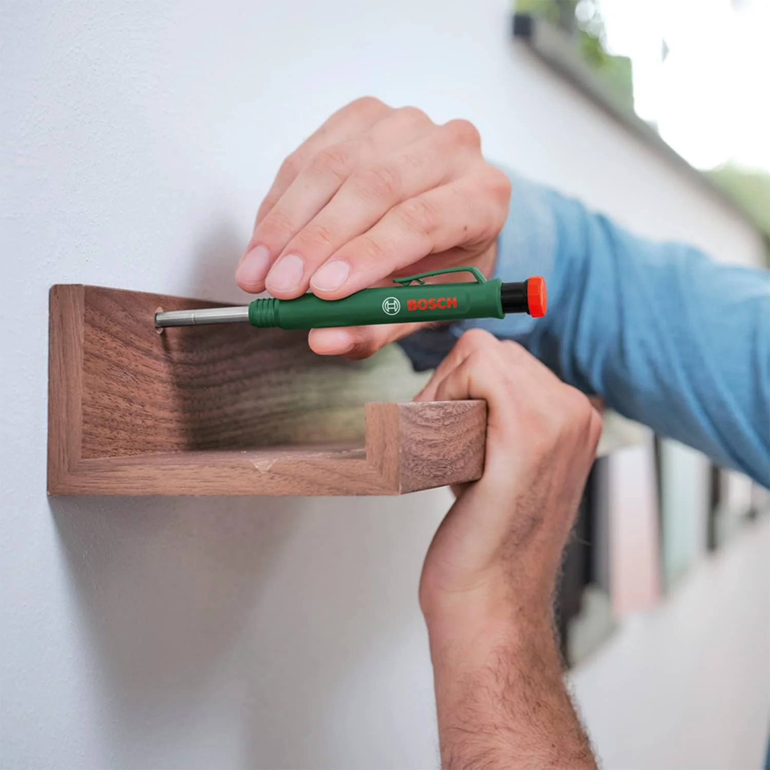 مداد علامت زن سوراخ عمیق بوش (مداد هوشمند سوراخ عمیق برای علامت گذاری سنگ، چوب، کاغذ و مواد مختلف؛ دارای تراش داخلی)