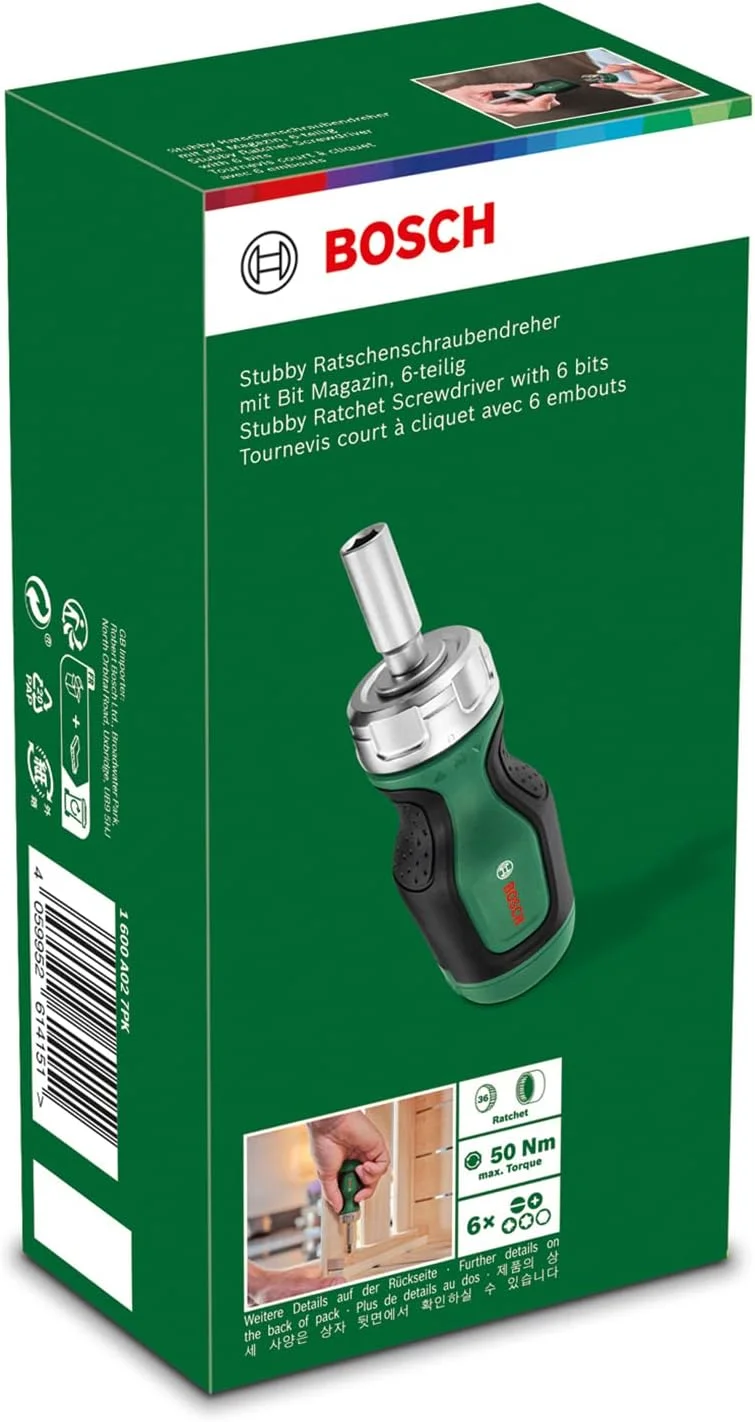 پیچ گوشتی جغجغه ای کوتاه بوش به همراه خشاب سری پیچ گوشتی