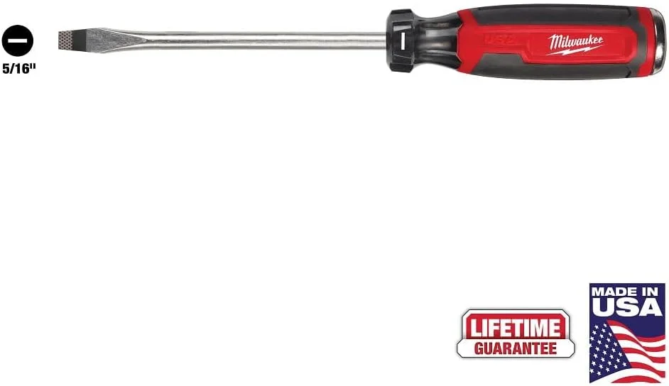 پیچ گوشتی تخت تخریب میلواکی با دسته نرم، سایز 5/16 اینچ، طول 6 اینچ