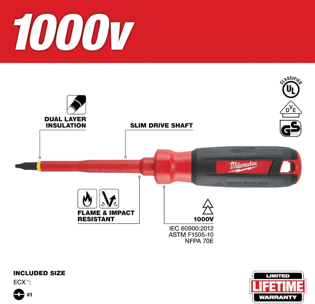 میلوکی 48-22-2241 شماره 1 عایق ECX 4 اینچی