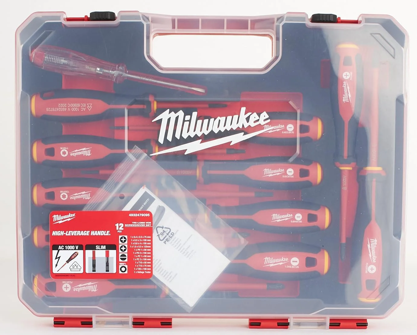 مجموعه پیچ گوشتی 12 عددی سه پره VDE میلواکی مدل 4932479095