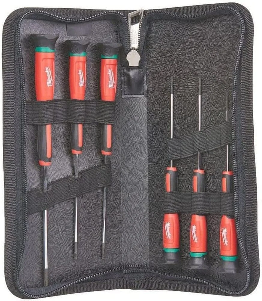 مجموعه 6 عددی پیچ گوشتی های دقیق تورکس سه پره میلواکی مدل 4932471870، مشکی-قرمز