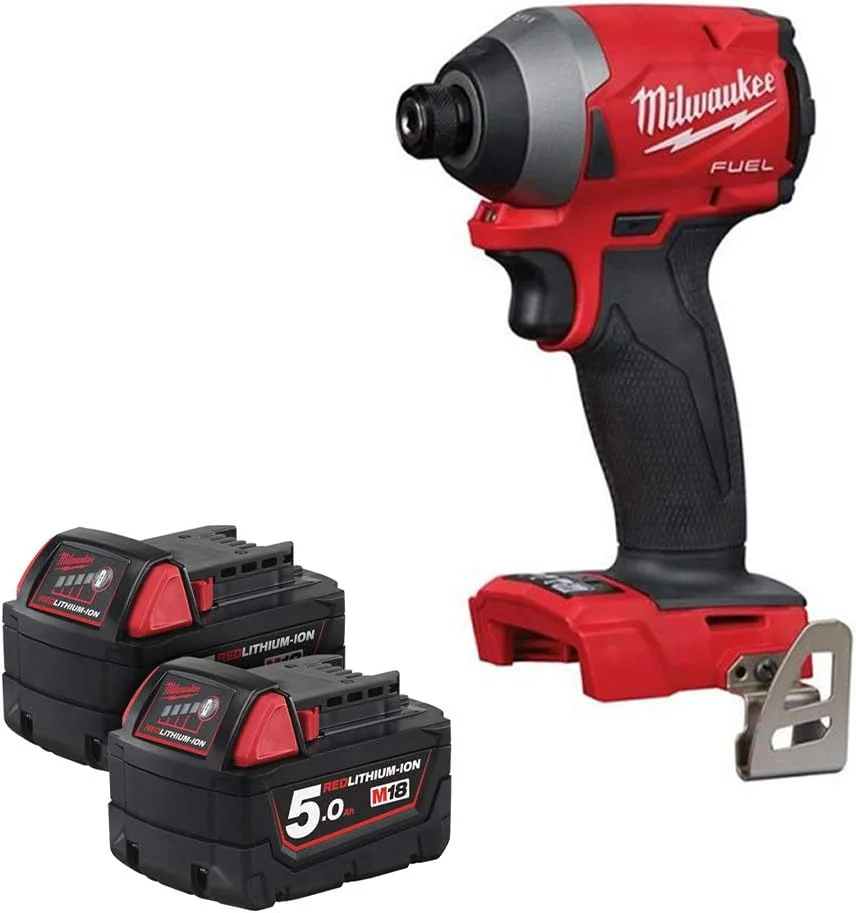 دریل ضربه ای سوختی Milwaukee M18FID2-0 18v M18 Li-ion GEN 3 با دو عدد باتری 5 آمپر M18B5