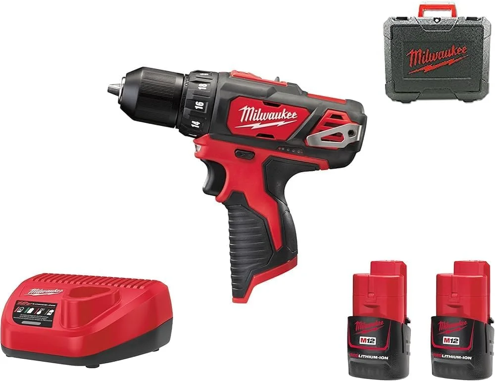 تبلیغات دریل شارژی 12 ولت میلواکی مدل M12BDD-152C، دریل شارژی 18 ولت، 2 عدد باتری لیتیوم-یون 12 ولت/1.5 آمپر ساعت، بسته 1 عددی، 4933451460