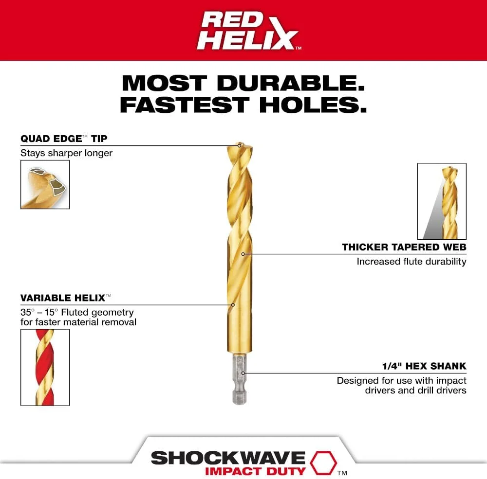 مجموعه 4 عددی مته رِد هلیکس میلواکی مدل 48-89-4644