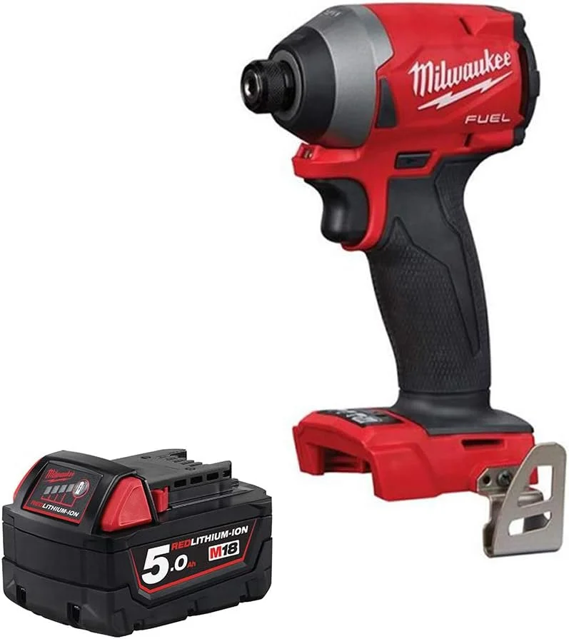 دریل ضربه ای سوختی Milwaukee M18FID2-0 18v M18 Li-ion GEN 3 با باتری 5 آمپر ساعتی M18B5 مشکی