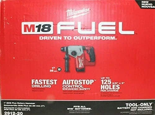 چکش تخریب چرخشی براشلس 1 اینچی SDS Plus میلواکی 2912-20 M18 Fuel 18V