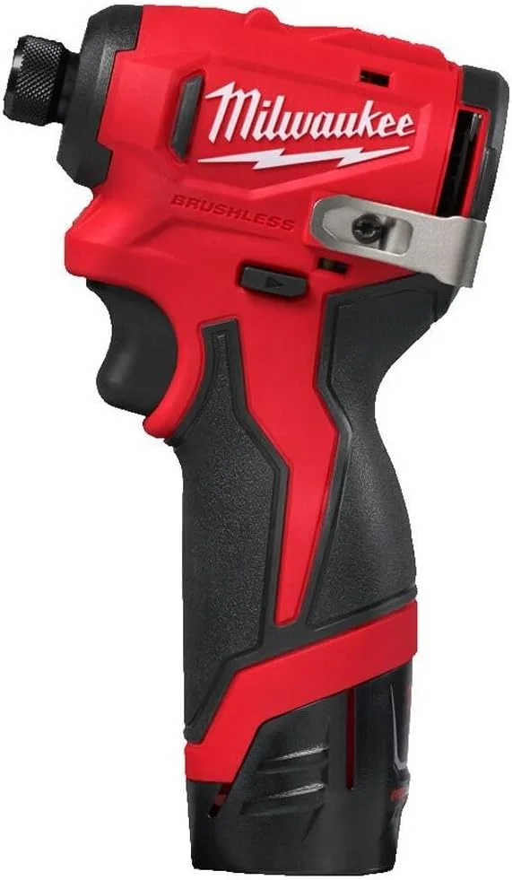 دریل پیچ گوشتی شارژی براشلس کامپکت 12 ولت میلواکی مدل M12BLDDRC-202C به همراه 2 عدد باتری 2.0 آمپر