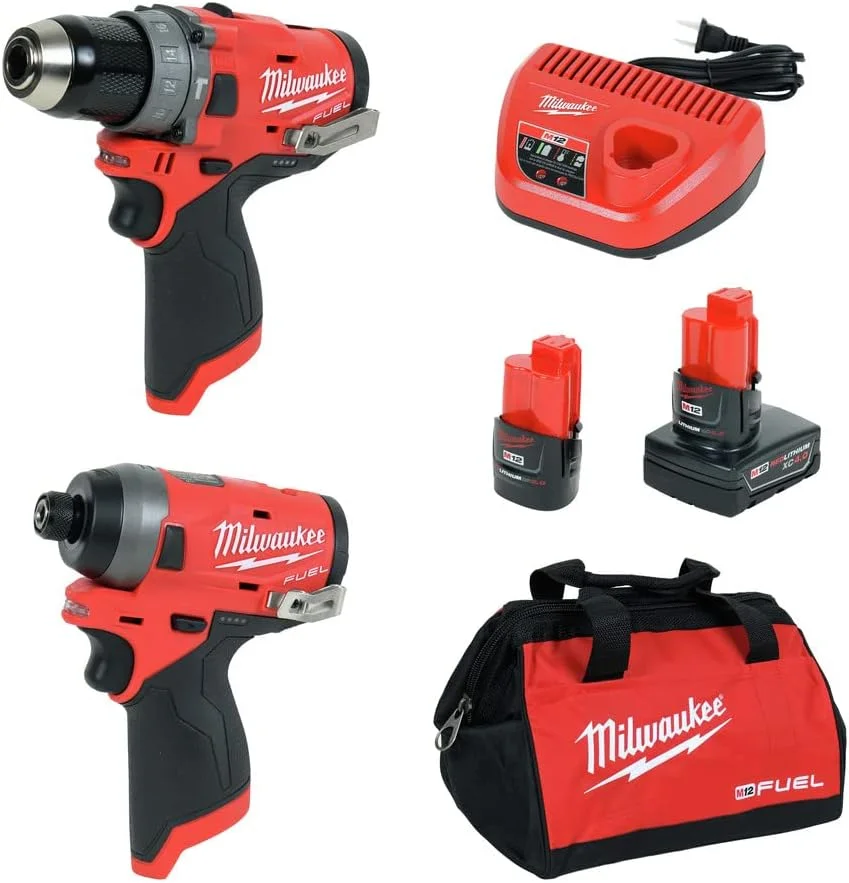 دریل چکشی Milwaukee 2598-22/M12 - 1/2 اینچ به همراه دریل ضربه ای - 1/4 اینچ (2 قطعه) دریل چکشی Milwaukee 2598-22/M12 - 1/2 اینچ به همراه دریل ضربه ای - 1/4 اینچ (2 قطعه)