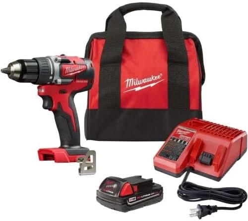 کیت دریل/پیچ گوشتی شارژی 1/2 اینچ Milwaukee M18 18V لیتیوم-یون مدل 2606-21CT