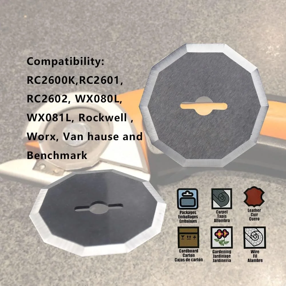 تیغه های جایگزین قیچی شارژی KINTLE مدل WA2300 4V ZipSnip (1-1/2 اینچ) - سازگار با Worx ZipSnip و پیچ گوشتی 4 ولت Black+Decker - مناسب برای RC2600K RC2601 RC2602 WX080L WX081