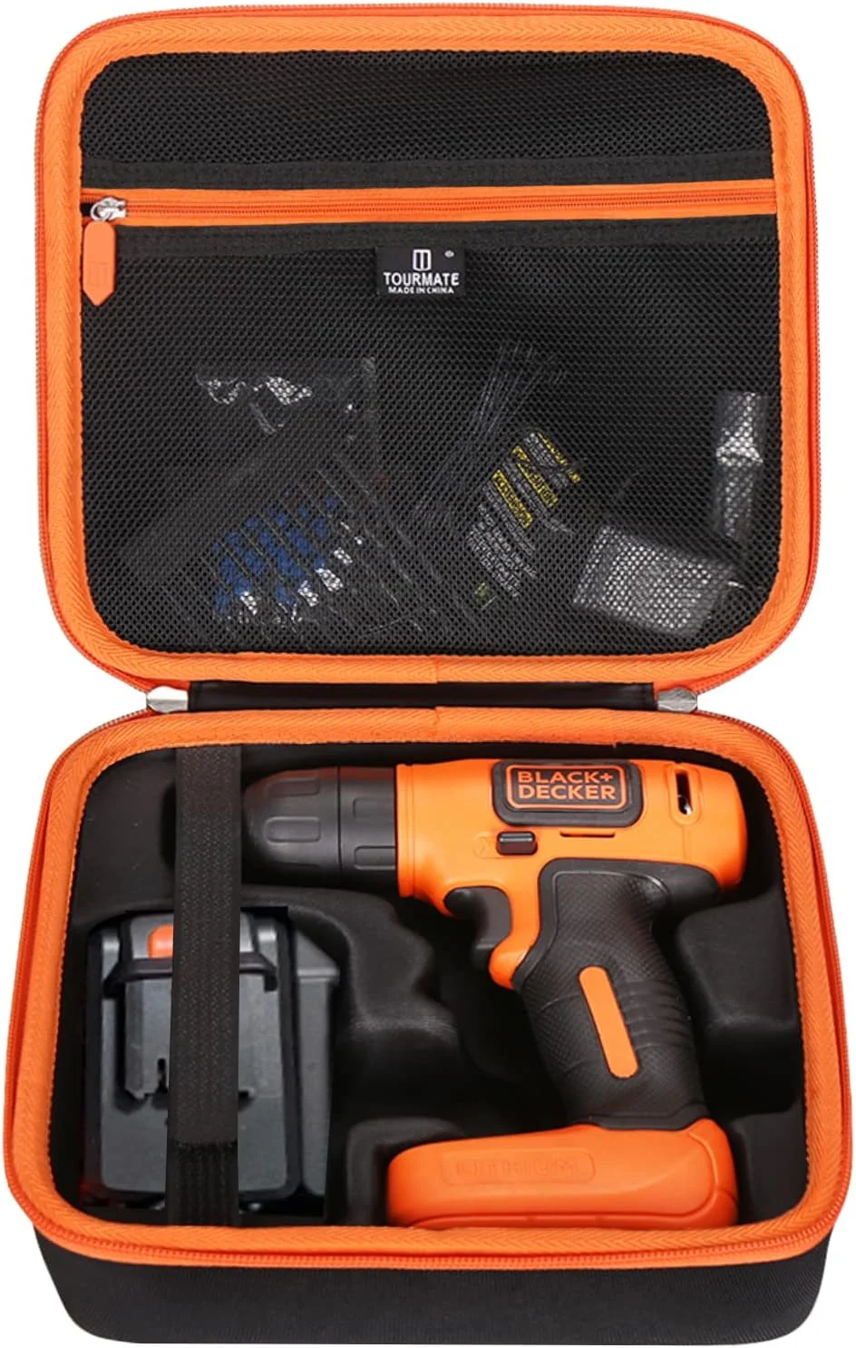 کیف حمل سخت Tourmate برای دریل شارژی BLACK+DECKER 8V MAX* به همراه 43 قطعه لوازم جانبی (BDCD8HDPK) / ست دریل برقی شارژی GardenJoy به همراه 30 عدد سری دریل/پیچ گوشتی (فقط کیف)