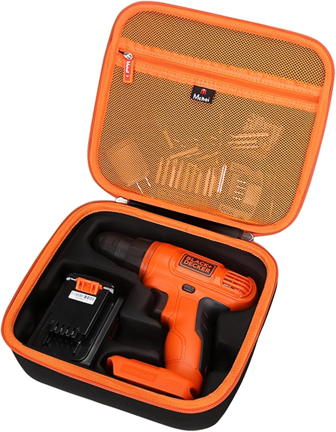 کیف سخت قابل حمل Mchoi سازگار با دریل/پیچ گوشتی شارژی BLACK+DECKER 20V Max (LD120VA)، فقط کیف