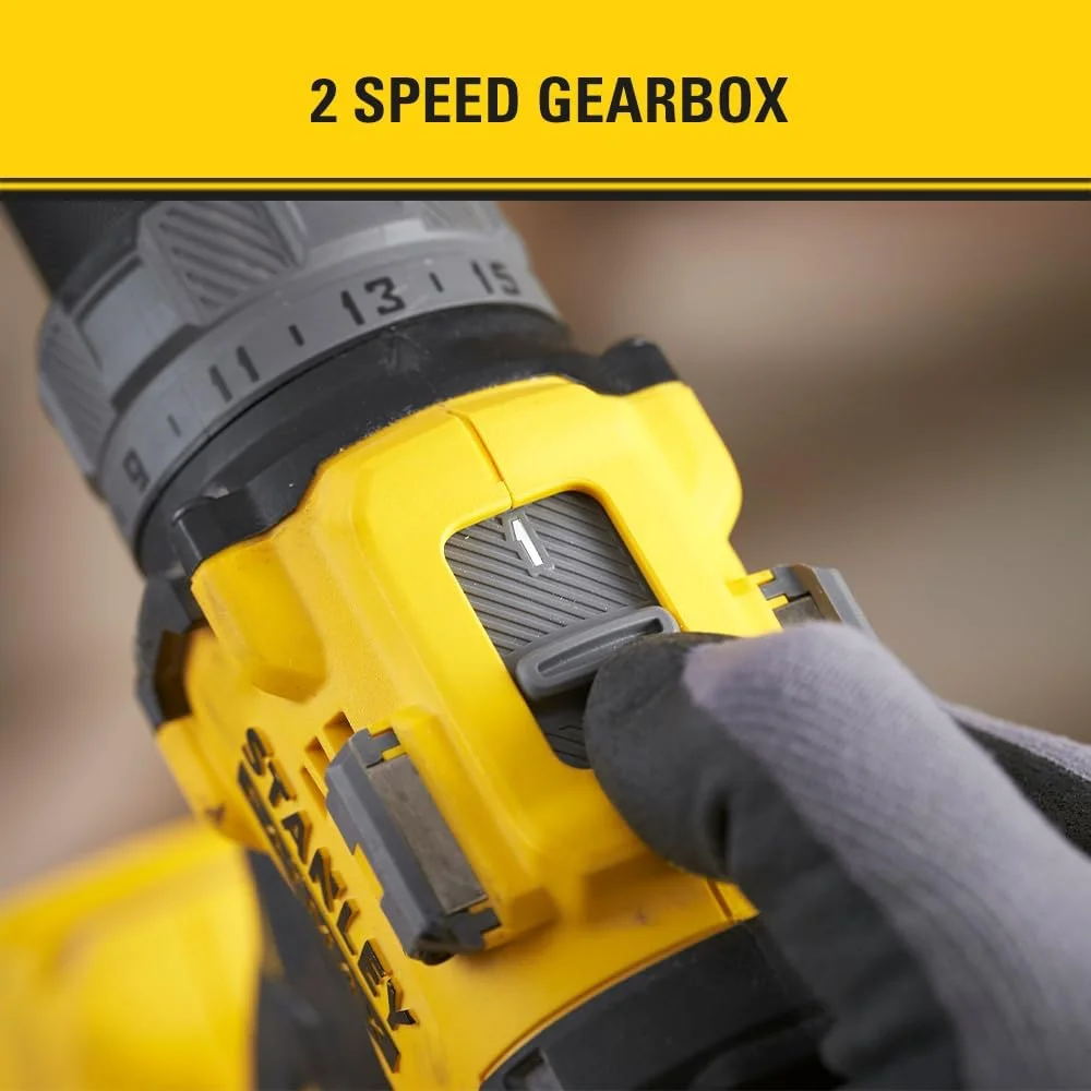 دریل پیچ گوشتی براشلس 18 ولت استنلی FATMAX V20 مدل SFMCD725B-XJ (بدون باتری)