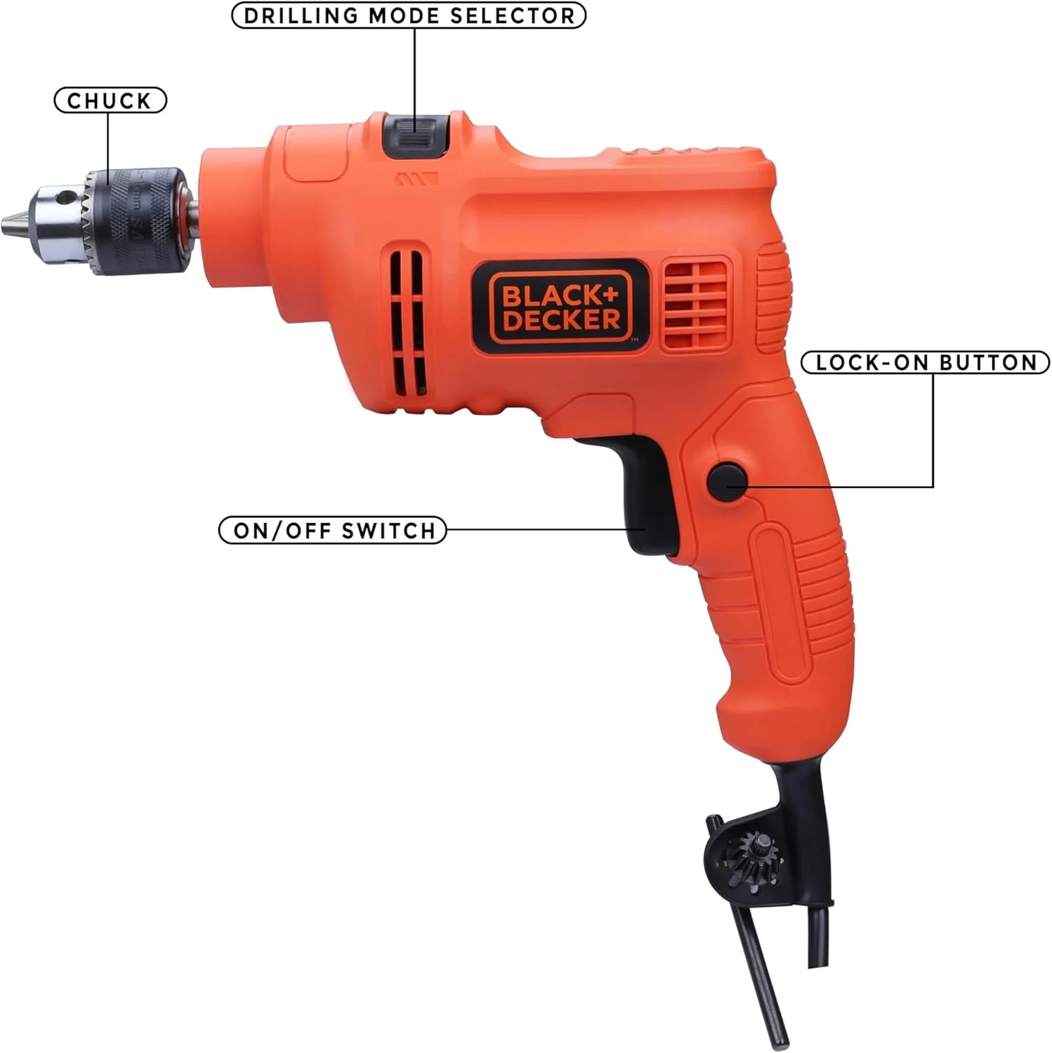 دریل چکشی تک سرعته 550 وات بلک اند دکر مدل KR5010 با سرعت 2800 دور در دقیقه، مته 10 میلی متری، مناسب برای مصارف خانگی و سوراخکاری مصالح ساختمانی، فولاد و چوب، نارنجی دریل چکشی تک سرعته 550 وات بلک اند دکر مدل KR5010 با سرعت 2800 دور در دقیقه، مته 10 میلی متری، مناسب برای مصارف خانگی و سوراخکاری مصالح ساختمانی، فولاد و چوب، نارنجی