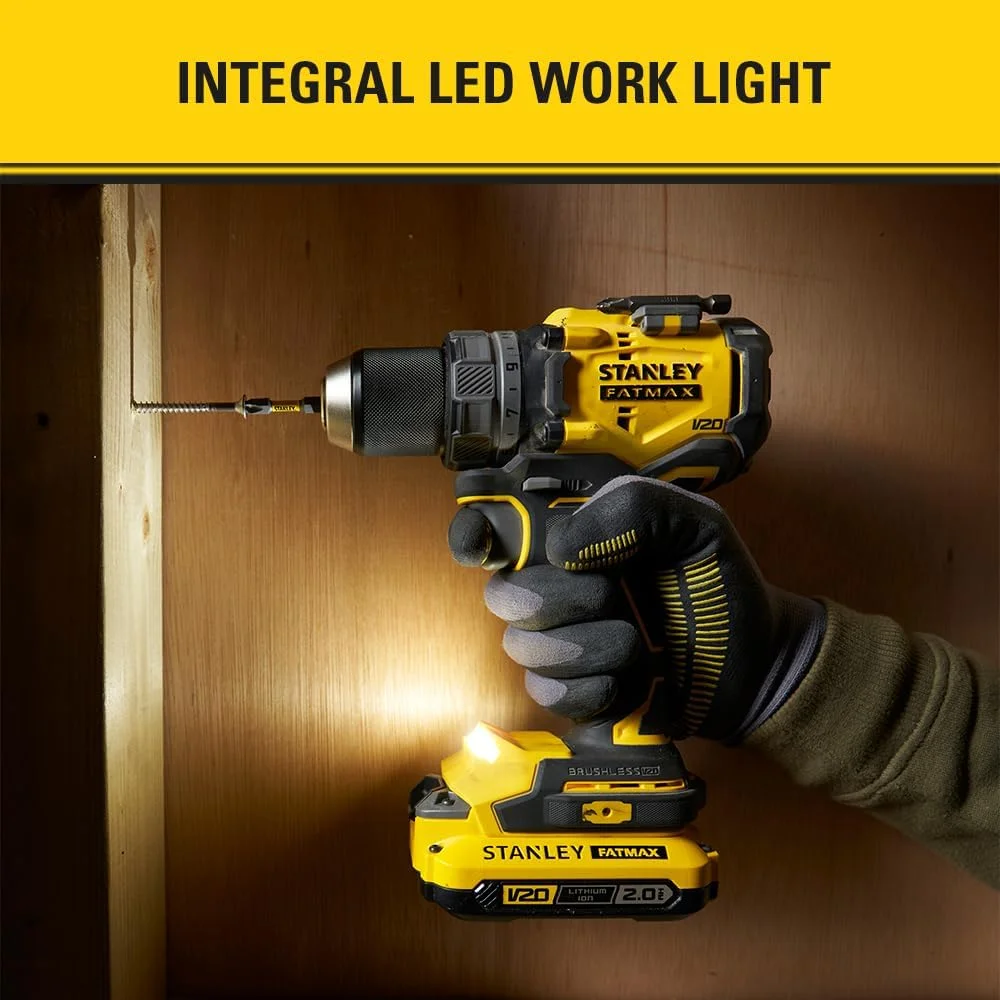 دریل پیچ گوشتی براشلس 18 ولت استنلی FATMAX V20 مدل SFMCD725B-XJ (بدون باتری)