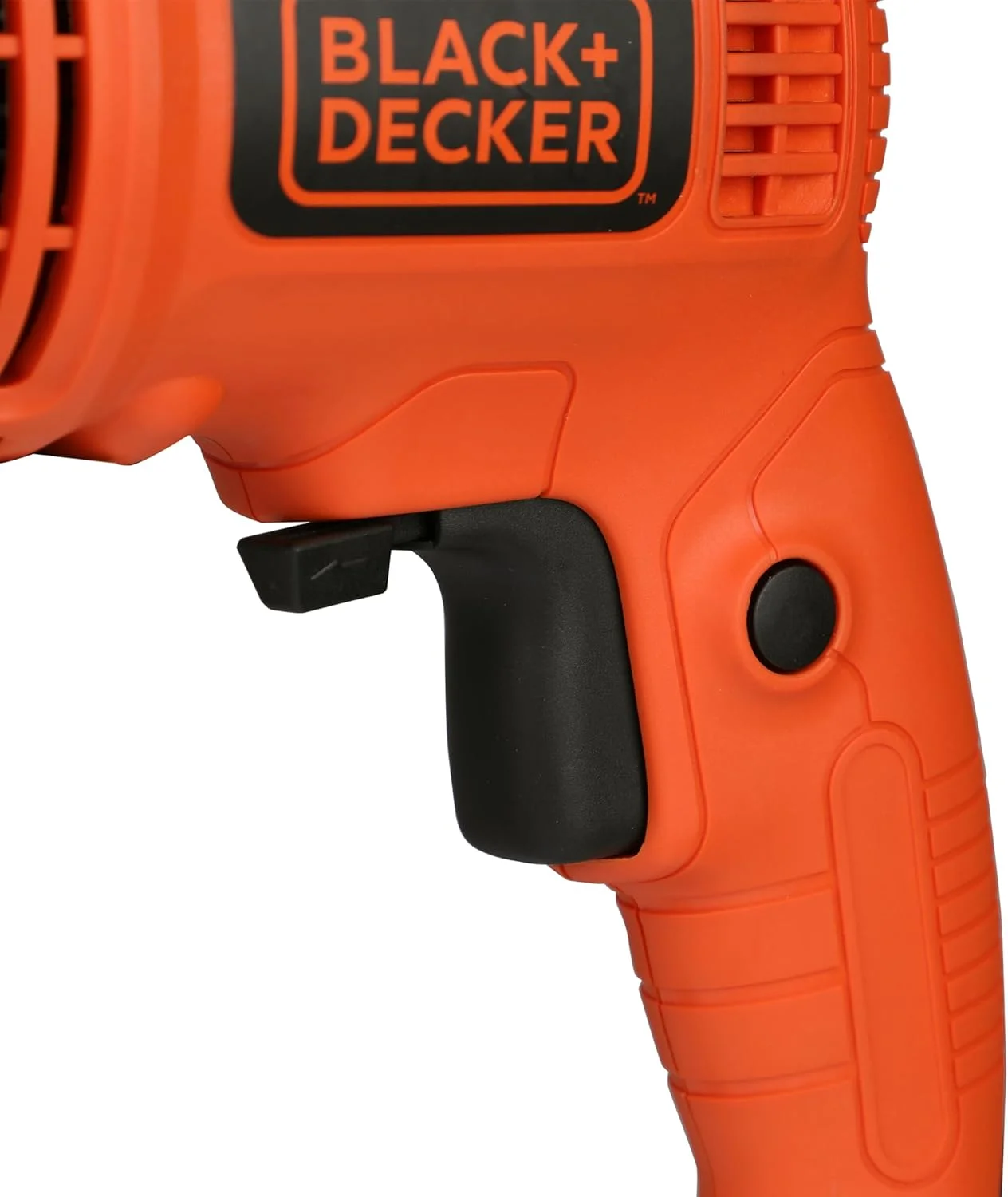 دریل چکشی متغیر 550 وات بلک اند دکر مدل KR5010V با سرعت 2800 دور در دقیقه، دریل 10 میلی متری مناسب برای مصارف خانگی و DIY، برای سوراخکاری مصالح ساختمانی، فولاد و چوب، نارنجی