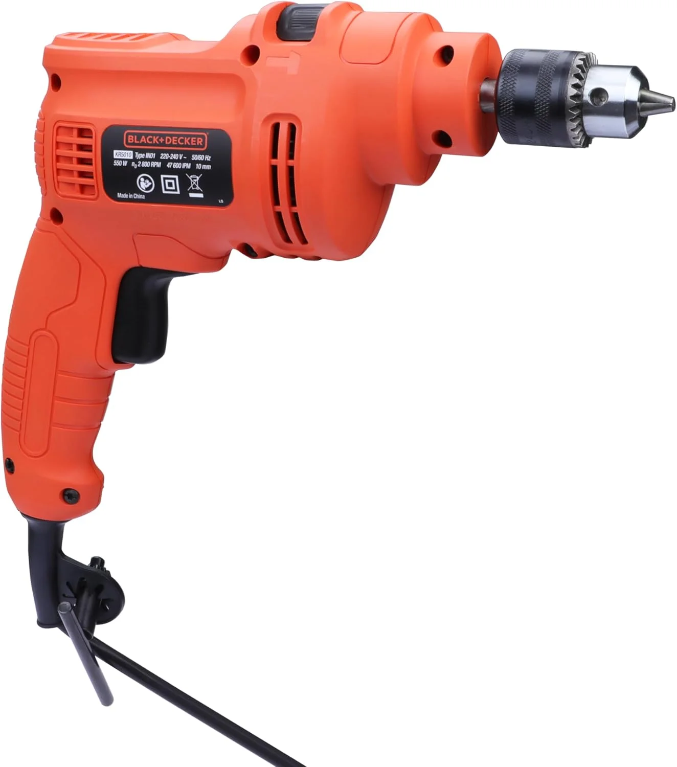 دریل چکشی تک سرعته 550 وات بلک اند دکر مدل KR5010 با سرعت 2800 دور در دقیقه، مته 10 میلی متری، مناسب برای مصارف خانگی و سوراخکاری مصالح ساختمانی، فولاد و چوب، نارنجی دریل چکشی تک سرعته 550 وات بلک اند دکر مدل KR5010 با سرعت 2800 دور در دقیقه، مته 10 میلی متری، مناسب برای مصارف خانگی و سوراخکاری مصالح ساختمانی، فولاد و چوب، نارنجی