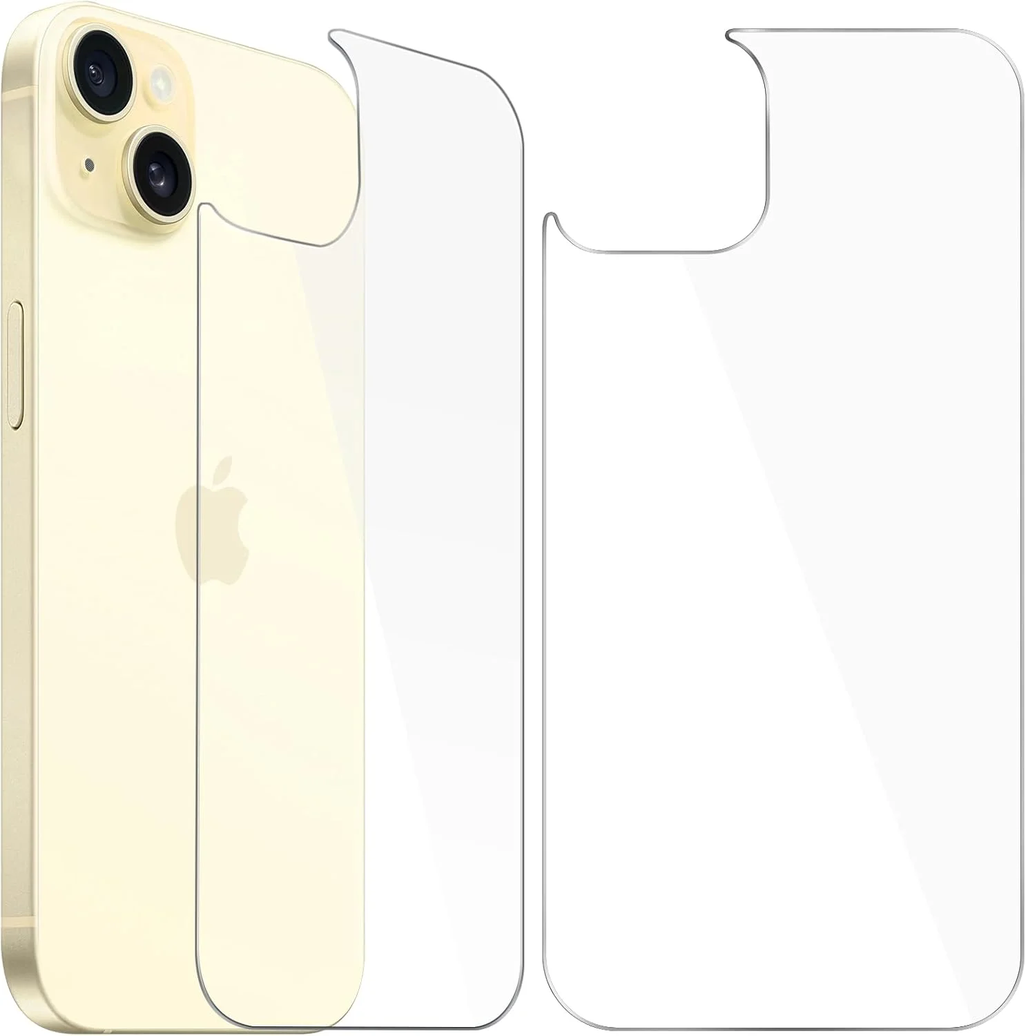 محافظ پشت صفحه نمایش آیفون 15 آیولا [بسته 2 عددی]، بدون حباب و مقاوم در برابر خراش، فیلم شیشه ای حرارت دیده (6.1 اینچ)