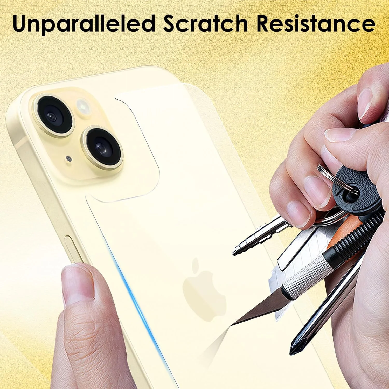 محافظ پشت صفحه نمایش آیفون 15 آیولا [بسته 2 عددی]، بدون حباب و مقاوم در برابر خراش، فیلم شیشه ای حرارت دیده (6.1 اینچ)