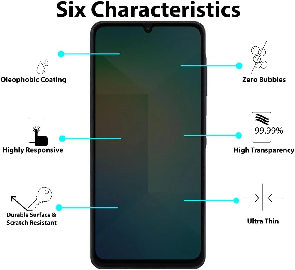 محافظ صفحه نمایش حریم خصوصی الحتروشی سازگار با محافظ سامسونگ گلکسی A06 شیشه حرارت دیده [ضد تابش][پوشش کامل HD][نصب آسان][مقاوم در برابر خراش][سختی 9H]…