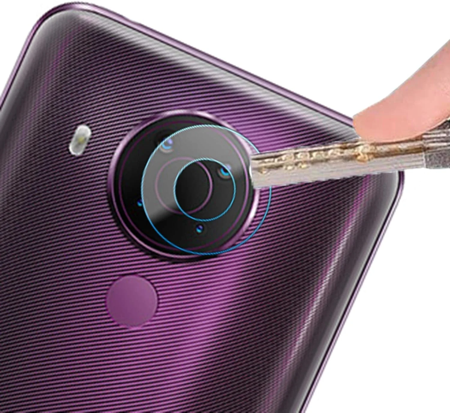 محافظ لنز دوربین پشتی نوکائر برای نوکیا 5.4، [بسته 3 عددی] محافظ لنز دوربین شیشه ای حرارت دیده فوق نازک 2.5D HD - شفاف