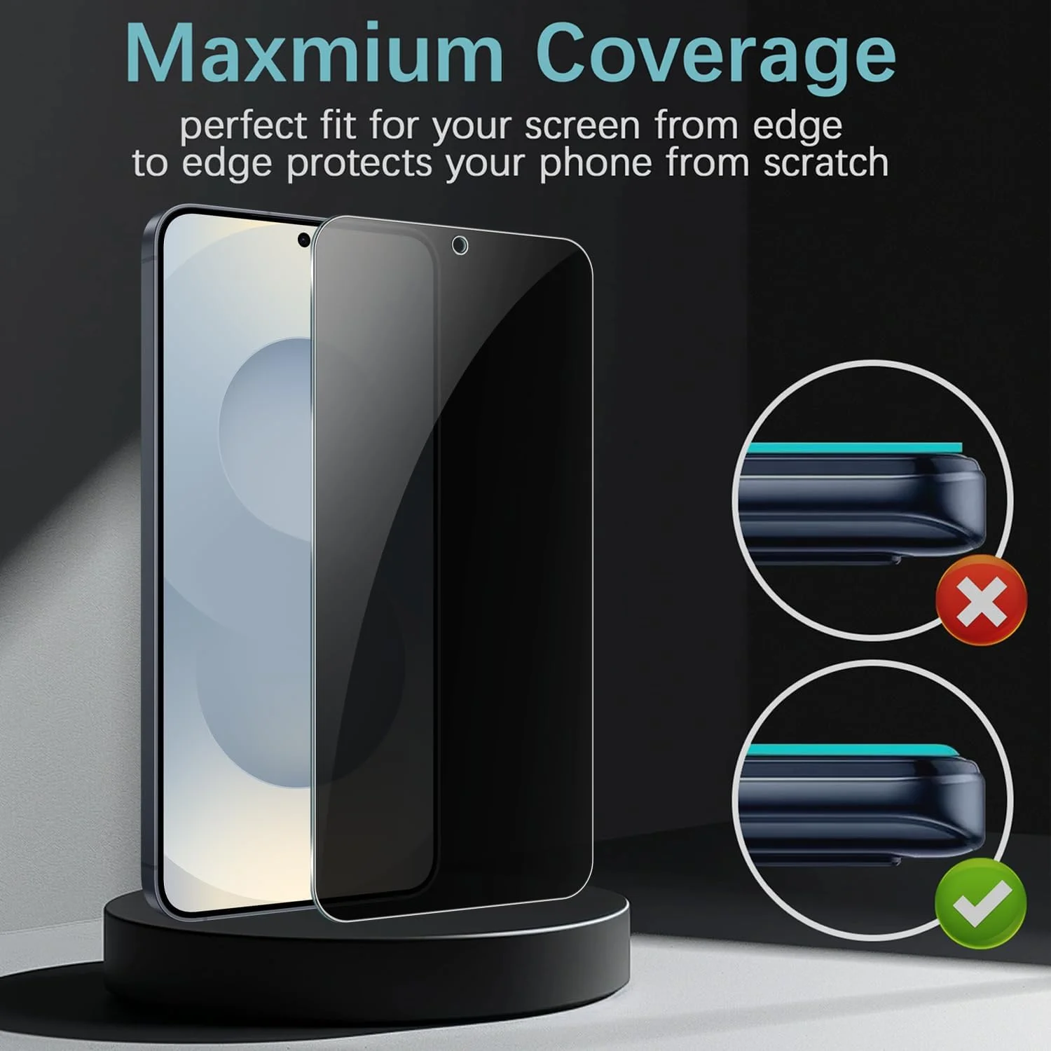 محافظ صفحه نمایش حریم خصوصی Vuciya بسته 2 عددی سازگار با Samsung Galaxy S24 / S25، فیلم محافظ ضد جاسوسی شیشه حرارت دیده سختی 9H ضد خش برای Galaxy S24 محافظ صفحه نمایش حریم خصوصی Vuciya بسته 2 عددی سازگار با Samsung Galaxy S24 / S25، فیلم محافظ ضد جاسوسی شیشه حرارت دیده سختی 9H ضد خش برای Galaxy S24