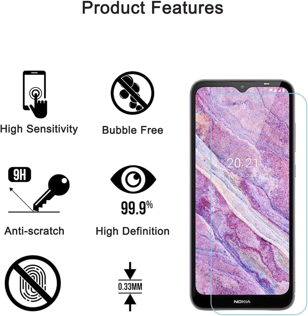 محافظ صفحه نمایش HYGMOCC برای نوکیا C20/C10، فیلم محافظ شیشه ای حرارت دیده HD، سختی 9H، نصب آسان، ضد خش، بدون حباب (1 عدد) محافظ صفحه نمایش HYGMOCC برای نوکیا C20/C10، فیلم محافظ شیشه ای حرارت دیده HD، سختی 9H، نصب آسان، ضد خش، بدون حباب (1 عدد)