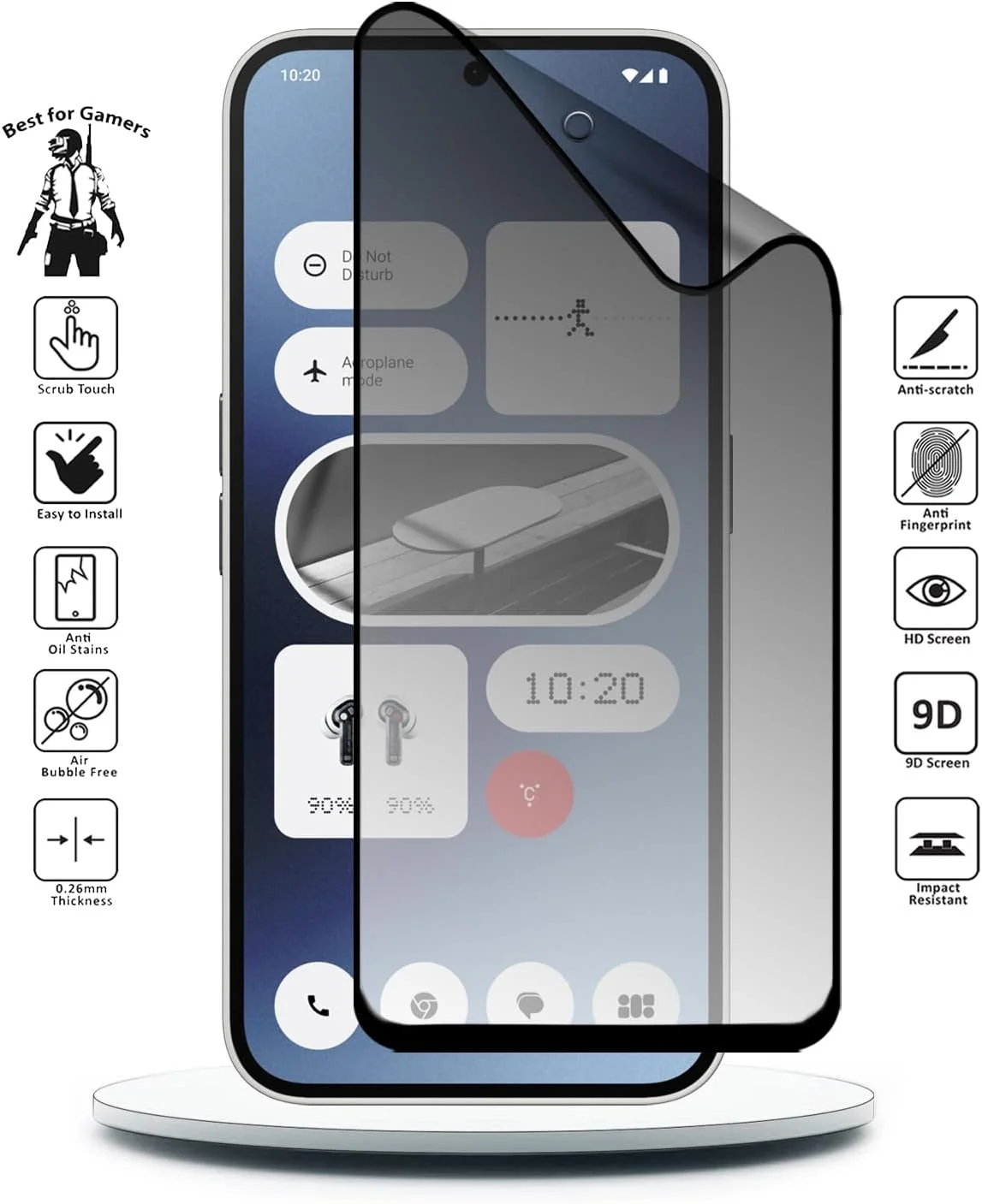 محافظ صفحه نمایش نانو سرامیکی مات حریم خصوصی پوشش کامل چسب کامل انعطاف پذیر WTech برای گوشی ناتینگ فون (2a) 5G سال 2024 (شفاف/مشکی) محافظ صفحه نمایش نانو سرامیکی مات حریم خصوصی پوشش کامل چسب کامل انعطاف پذیر WTech برای گوشی ناتینگ فون (2a) 5G سال 2024 (شفاف/مشکی)