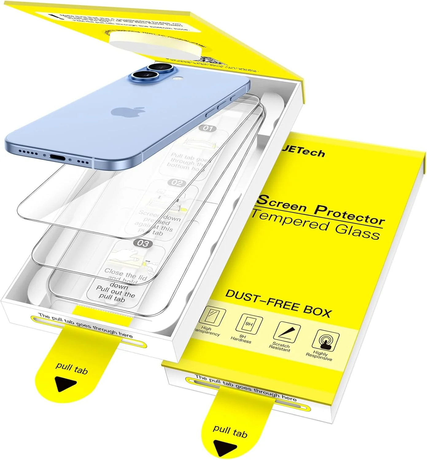 محافظ صفحه نمایش JETech برای آیفون 17 6.3 اینچی، نصب آسان یک مرحله ای با جعبه تراز خودکار بدون حباب، فیلم شیشه ای حرارت دیده 9H، شفافیت HD، بسته 3 عددی محافظ صفحه نمایش JETech برای آیفون 17 6.3 اینچی، نصب آسان یک مرحله ای با جعبه تراز خودکار بدون حباب، فیلم شیشه ای حرارت دیده 9H، شفافیت HD، بسته 3 عددی