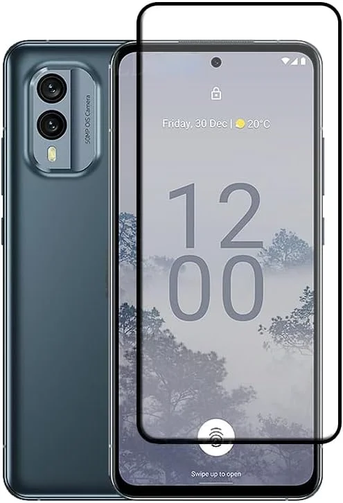 محافظ صفحه نمایش شیشه ای سازگار با نوکیا X30 5G، سختی 9H با فناوری DoubleDefence، محافظ سه بعدی، بسته 2 عددی محافظ صفحه نمایش شیشه ای سازگار با نوکیا X30 5G، سختی 9H با فناوری DoubleDefence، محافظ سه بعدی، بسته 2 عددی