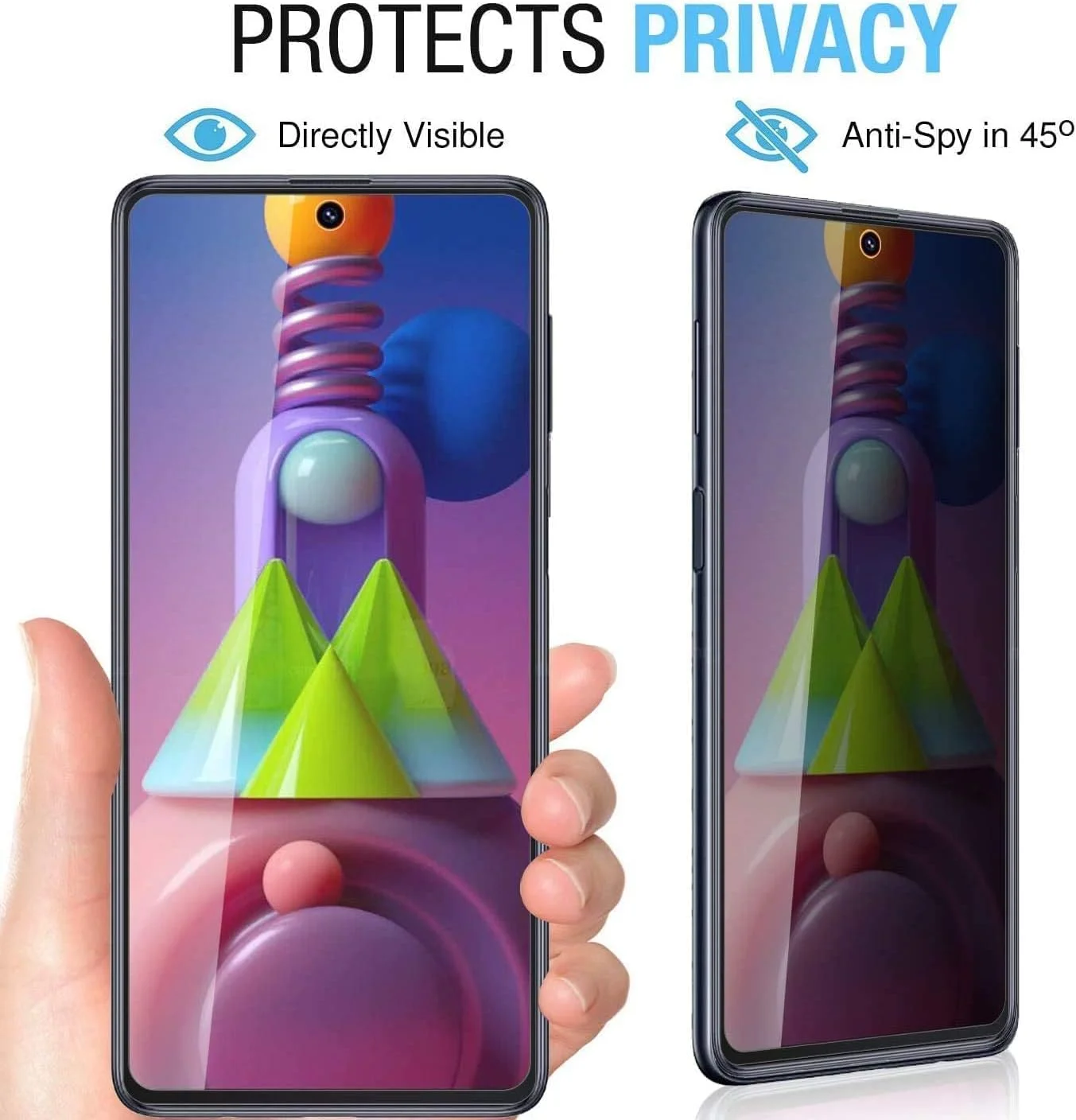 محافظ صفحه نمایش حریم خصوصی ضد تابش نور شیشه ای حرارتی سامسونگ گلکسی M51 الحتروشی [لمس سه بعدی] [سازگار با قاب] بدون حباب