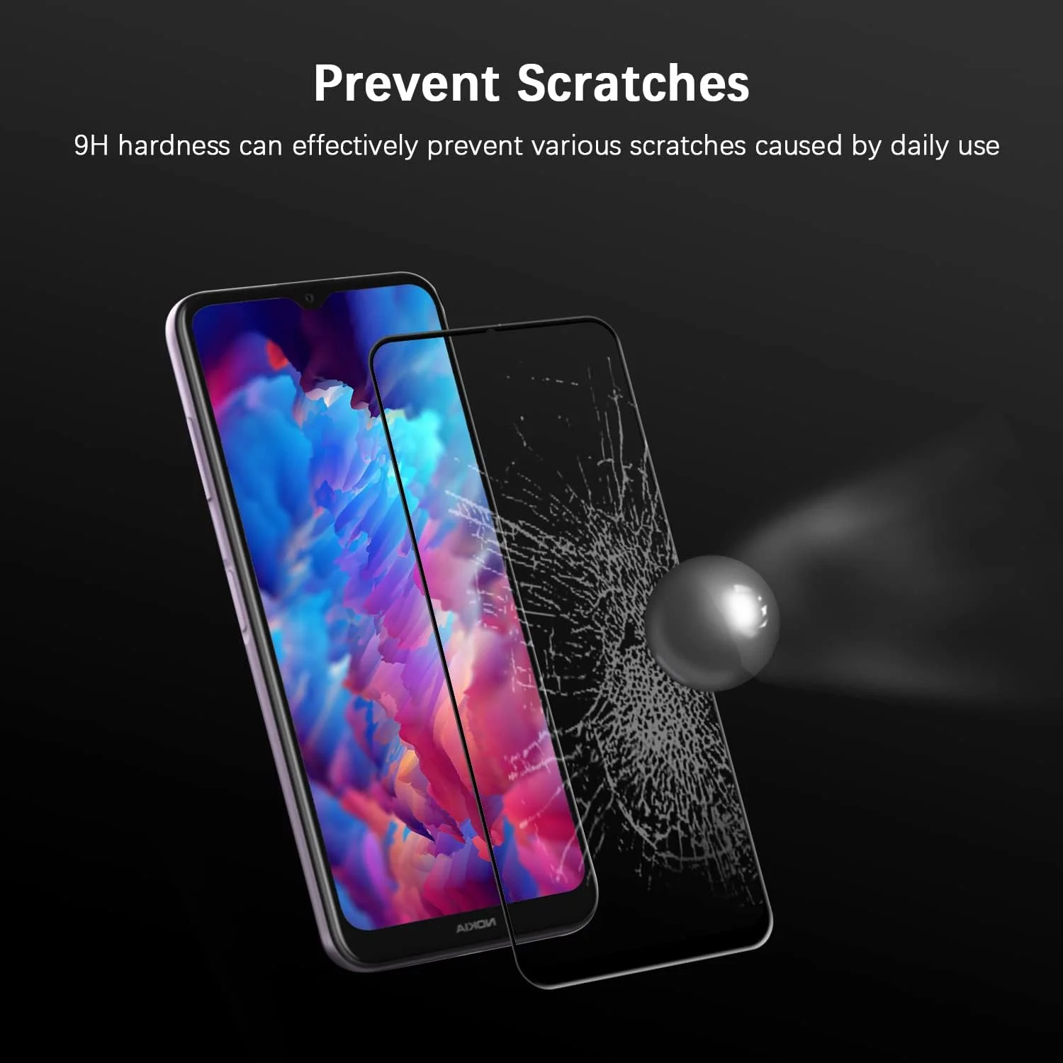 محافظ صفحه نمایش SCL برای نوکیا G50، [بسته 3 عددی] [پوشش کامل] فیلم شیشه ای حرارت دیده، سختی 9H، ضد خش، ضد اثر انگشت، بدون حباب