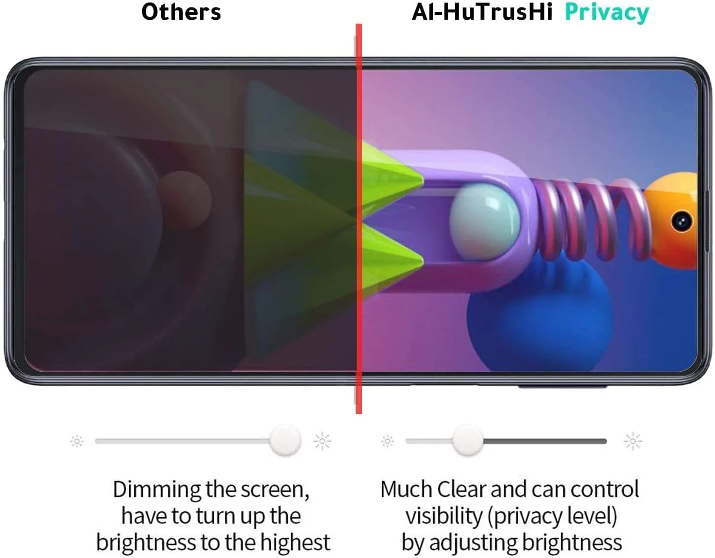 محافظ صفحه نمایش حریم خصوصی ضد تابش نور شیشه ای حرارتی سامسونگ گلکسی M51 الحتروشی [لمس سه بعدی] [سازگار با قاب] بدون حباب