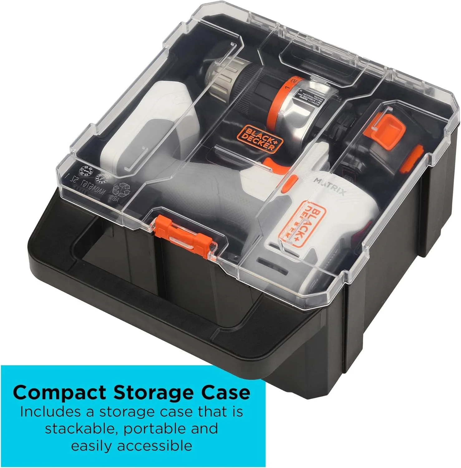 دریل کیت BLACK+DECKER MATRIX 20V MAX* به همراه جعبه نگهداری (BDCDMT120WCSTFF)