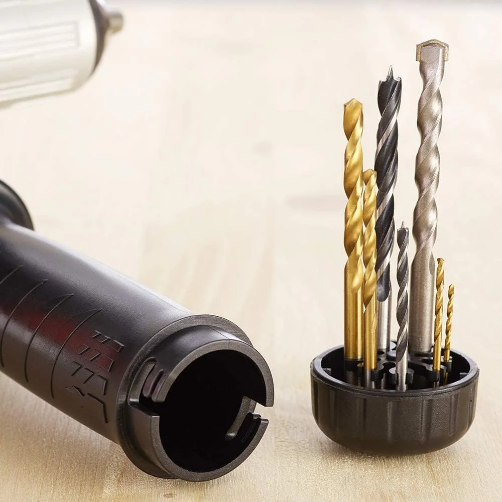 دریل چکشی برقی 850 وات بلک اند دکر با سرعت 3100 دور در دقیقه، دارای عملکرد جلو/عقب و 6 مته در جعبه ابزار برای سوراخکاری فلز، چوب و مصالح ساختمانی، نارنجی/مشکی - BEH850K-GB