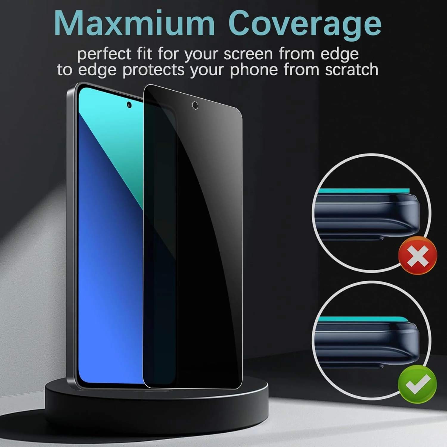 محافظ صفحه نمایش حریم خصوصی Vuciya، بسته 3 عددی، سازگار با گوشی شیائومی Redmi Note 13 Pro/Redmi Note 13، فیلم محافظ ضد جاسوسی شیشه حرارت دیده با سختی 9H و ضد خش برای Redmi Note 13 Pro محافظ صفحه نمایش حریم خصوصی Vuciya، بسته 3 عددی، سازگار با گوشی شیائومی Redmi Note 13 Pro/Redmi Note 13، فیلم محافظ ضد جاسوسی شیشه حرارت دیده با سختی 9H و ضد خش برای Redmi Note 13 Pro