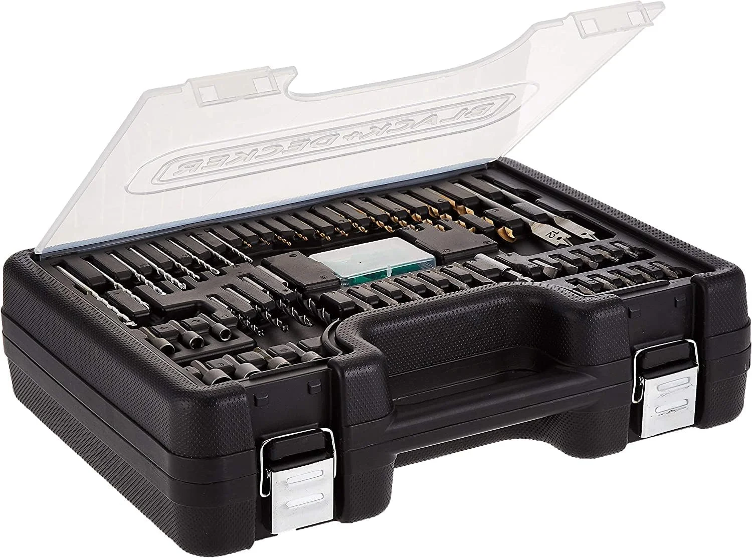 دریل چکشی برقی سیم دار بلک اند دکر، 650 وات، 13 میلی متر، شامل مجموعه 50 عددی لوازم جانبی، جعبه ابزار، برای سوراخکاری فلز، بتن و چوب، نگهداری آسان، نارنجی/مشکی - HD650KIT-B5 دریل چکشی برقی سیم دار بلک اند دکر، 650 وات، 13 میلی متر، شامل مجموعه 50 عددی لوازم جانبی، جعبه ابزار، برای سوراخکاری فلز، بتن و چوب، نگهداری آسان، نارنجی/مشکی - HD650KIT-B5