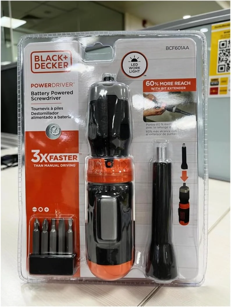 پیچ گوشتی شارژی بلک اند دکر، باتری آلکالاین (BCF601AA) پیچ گوشتی شارژی بلک اند دکر، باتری آلکالاین (BCF601AA)