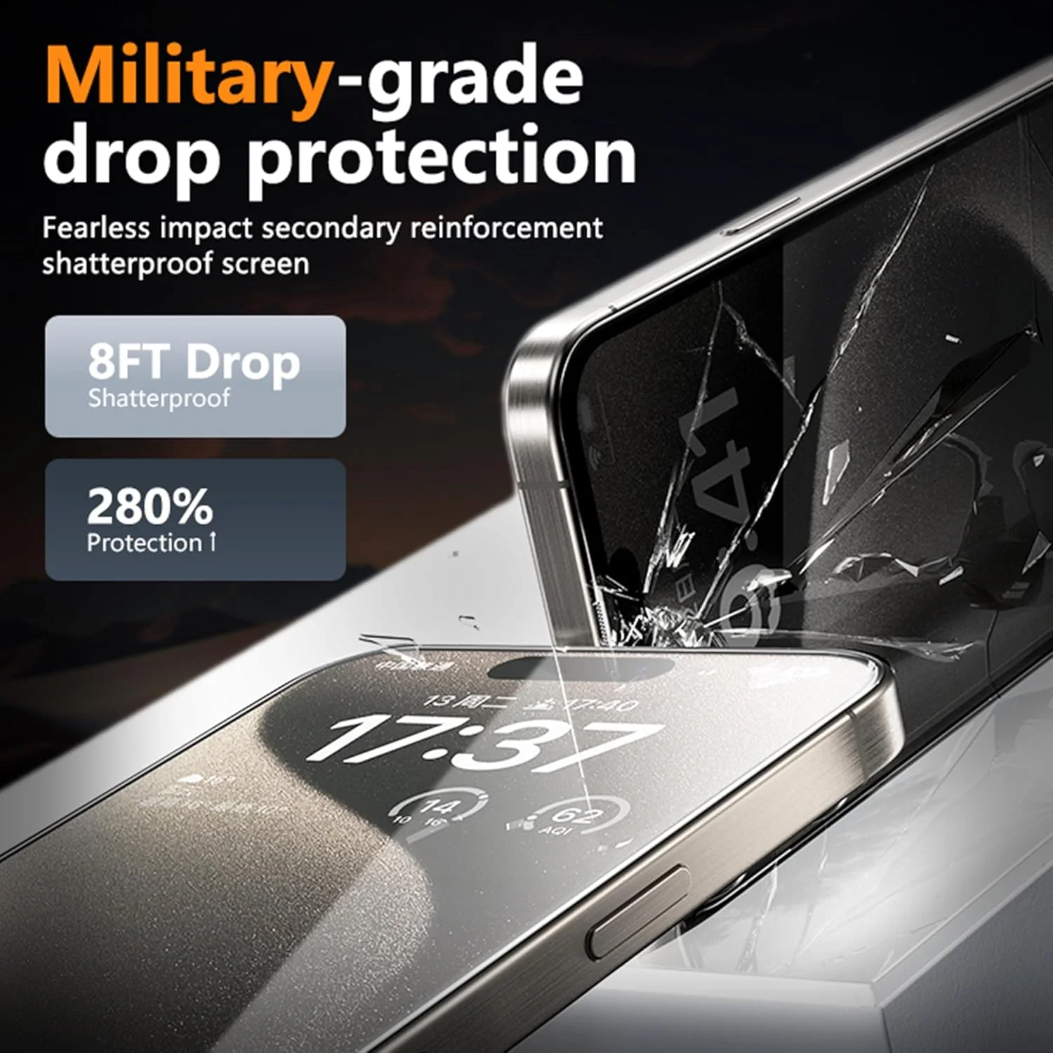 محافظ صفحه نمایش با کیفیت عالی ECO SHINE برای گوشی موبایل آیفون 16 پرو مکس، شیشه HD شفاف، مقاوم در برابر شکستگی و خراش، فیلم شیشه ای حرارت دیده 6.9 اینچی به همراه ابزار نصب آسان