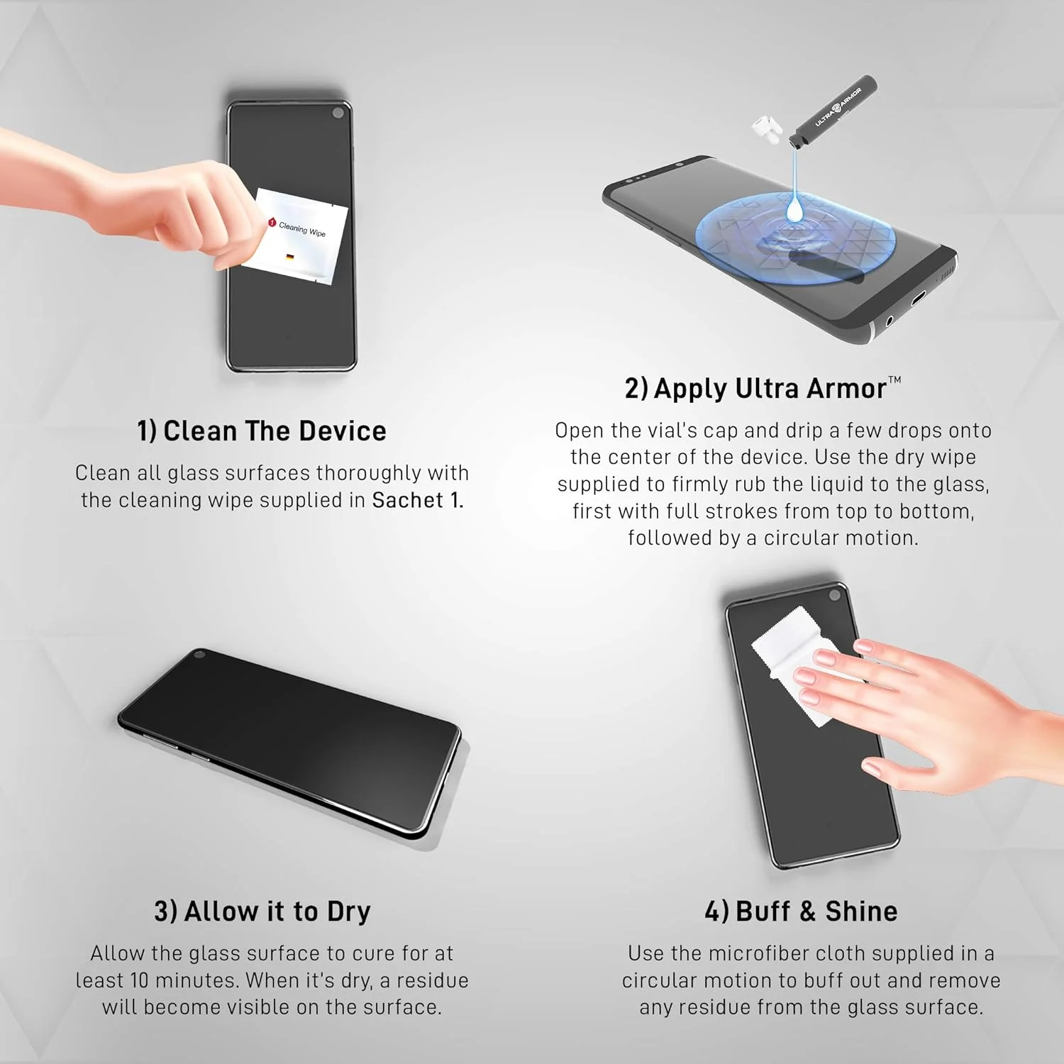 محافظ صفحه نمایش شیشه مایع Ultra Armor برای همه تلفن های هوشمند، تبلت ها و ساعت ها - محافظت نانو مقاوم در برابر خراش و ترک برای حداکثر 4 دستگاه - بطری محافظ صفحه نمایش شیشه مایع Ultra Armor برای همه تلفن های هوشمند، تبلت ها و ساعت ها - محافظت نانو مقاوم در برابر خراش و ترک برای حداکثر 4 دستگاه - بطری