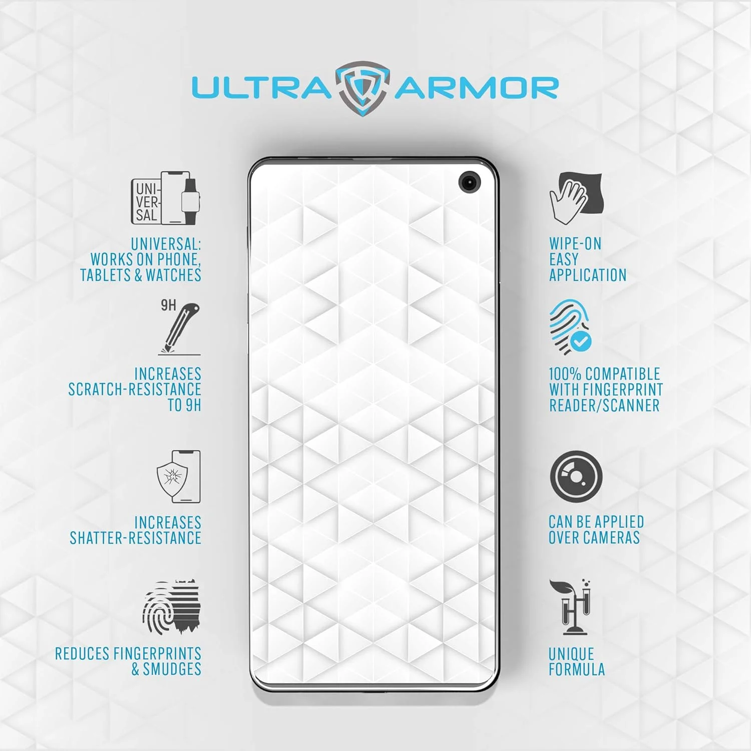محافظ صفحه نمایش شیشه مایع Ultra Armor برای همه تلفن های هوشمند، تبلت ها و ساعت ها - محافظت نانو مقاوم در برابر خراش و ترک برای حداکثر 4 دستگاه - بطری محافظ صفحه نمایش شیشه مایع Ultra Armor برای همه تلفن های هوشمند، تبلت ها و ساعت ها - محافظت نانو مقاوم در برابر خراش و ترک برای حداکثر 4 دستگاه - بطری