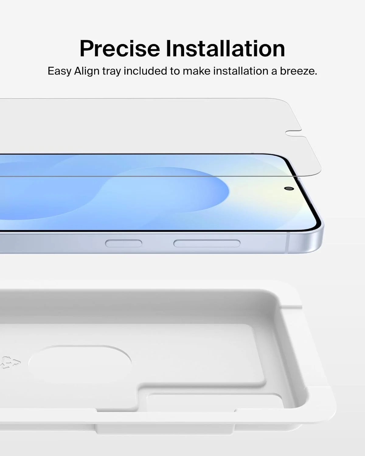 محافظ صفحه نمایش شیشه ای تقویت شده Belkin ScreenForce InvisiGlass برای Samsung Galaxy S25, S24، مقاوم در برابر خراش و ضربه، به همراه سینی تراز آسان برای نصب بدون حباب - شیشه بازیافتی محافظ صفحه نمایش شیشه ای تقویت شده Belkin ScreenForce InvisiGlass برای Samsung Galaxy S25, S24، مقاوم در برابر خراش و ضربه، به همراه سینی تراز آسان برای نصب بدون حباب - شیشه بازیافتی