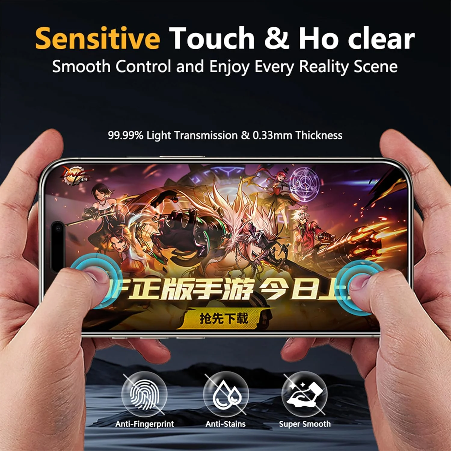 محافظ صفحه نمایش با کیفیت عالی ECO SHINE برای گوشی موبایل آیفون 16 پرو مکس، شیشه HD شفاف، مقاوم در برابر شکستگی و خراش، فیلم شیشه ای حرارت دیده 6.9 اینچی به همراه ابزار نصب آسان