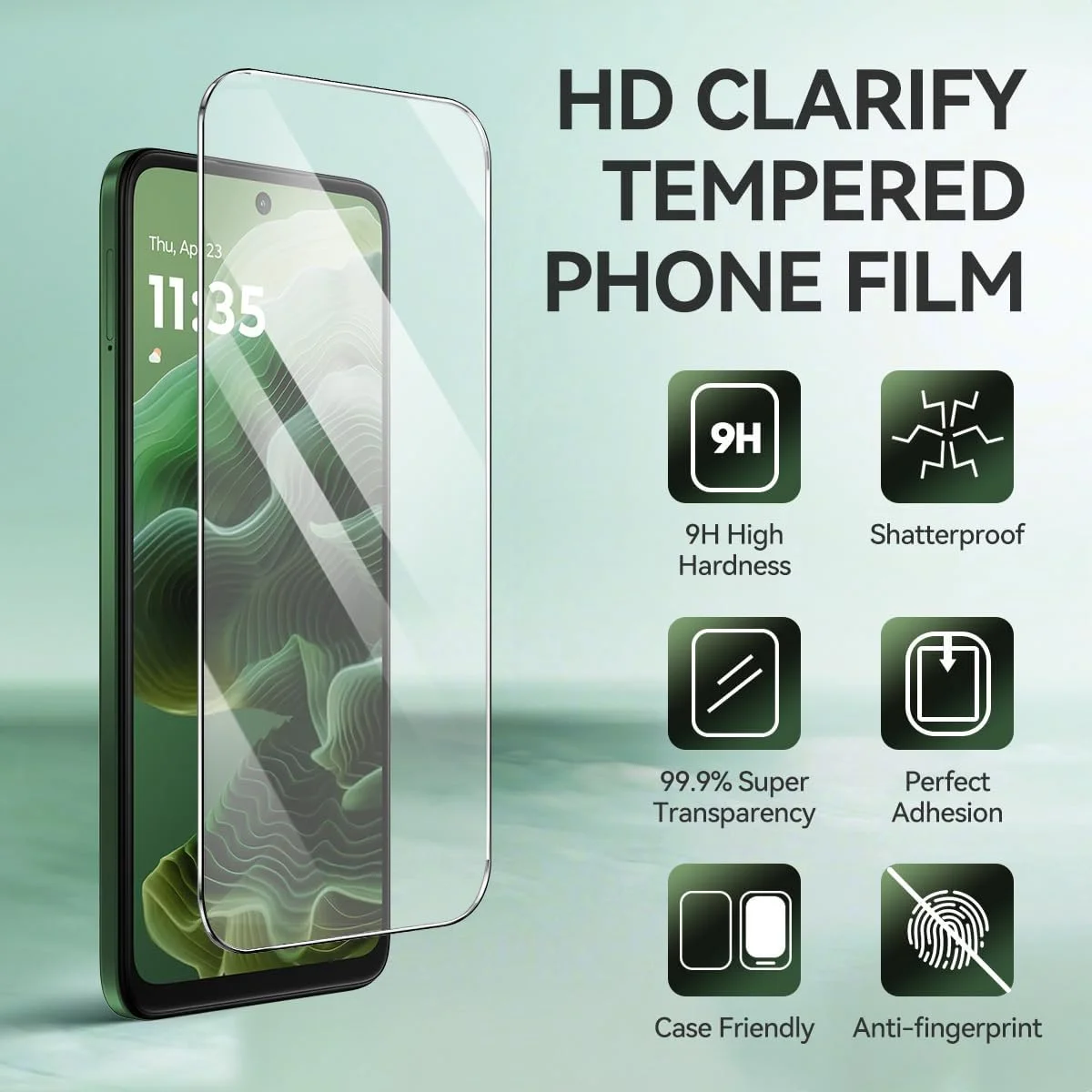 محافظ صفحه نمایش شیشه ای حرارت دیده [بسته 3 عددی] T Tersely برای موتورولا G35 5G، سازگار با قاب، فوق العاده شفاف، ضد شکستگی، فیلم ضد خش برای محافظت بیشتر