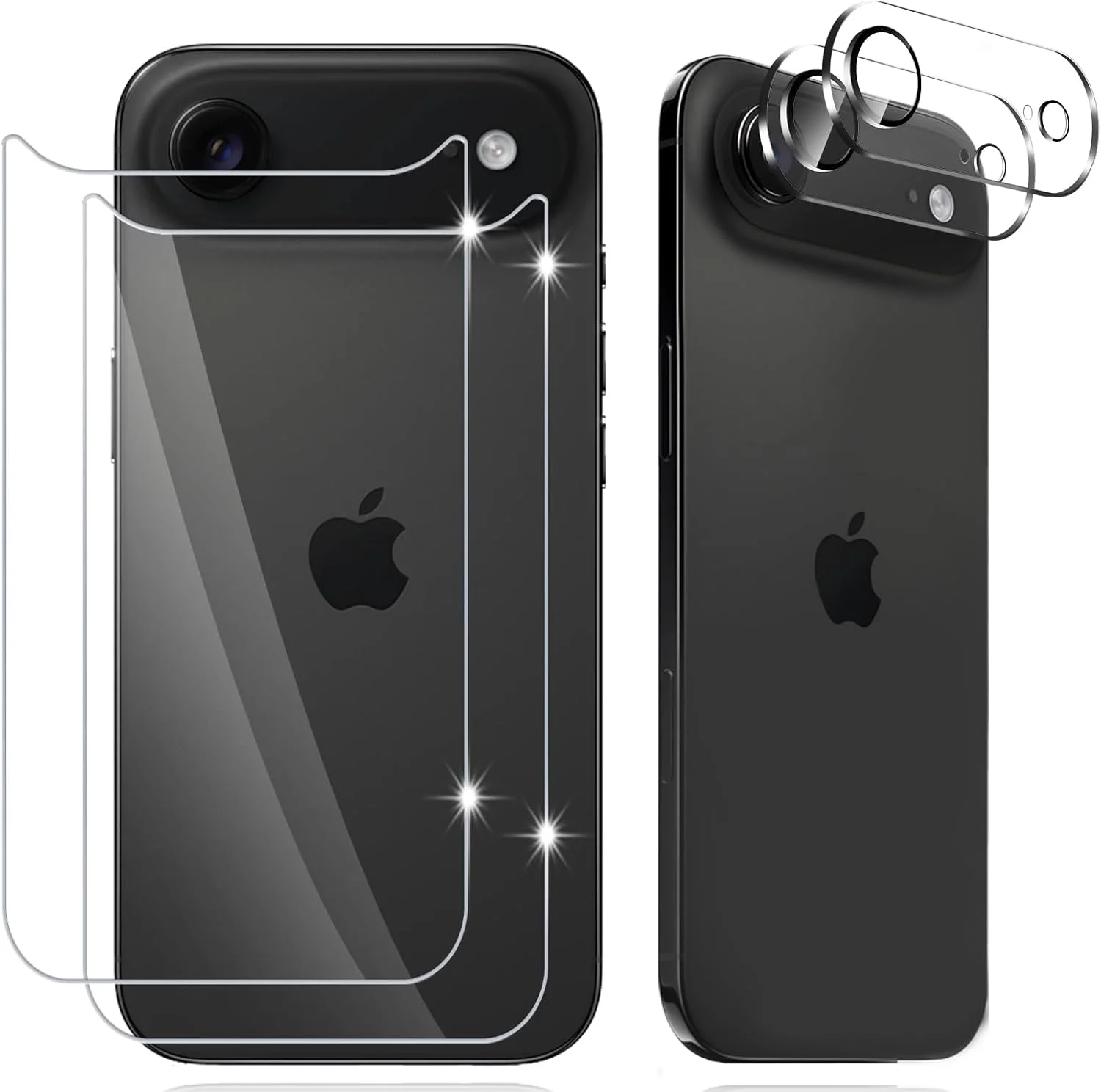 محافظ صفحه پشتی PaceBid برای آیفون 17 Air، شیشه حرارت دیده، [2 + 2 عدد] محافظ صفحه شیشه حرارت دیده پشتی + محافظ دوربین، فیلم HD با سختی 9H پوشش کامل محافظ شیشه ای پشت