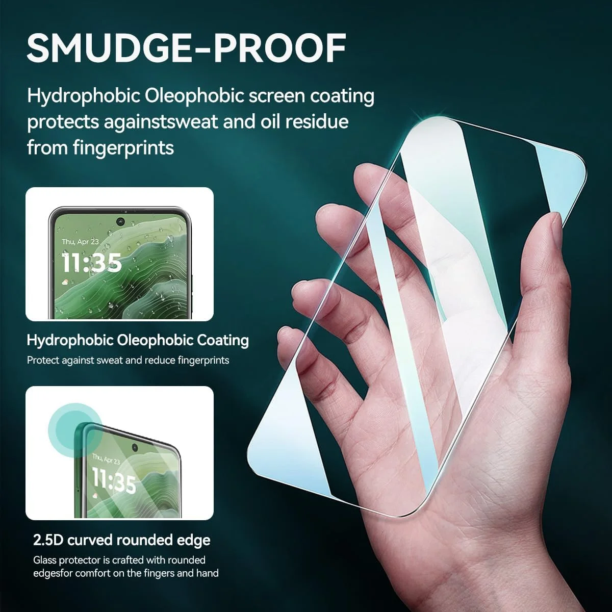 محافظ صفحه نمایش شیشه ای حرارت دیده [بسته 3 عددی] T Tersely برای موتورولا G35 5G، سازگار با قاب، فوق العاده شفاف، ضد شکستگی، فیلم ضد خش برای محافظت بیشتر