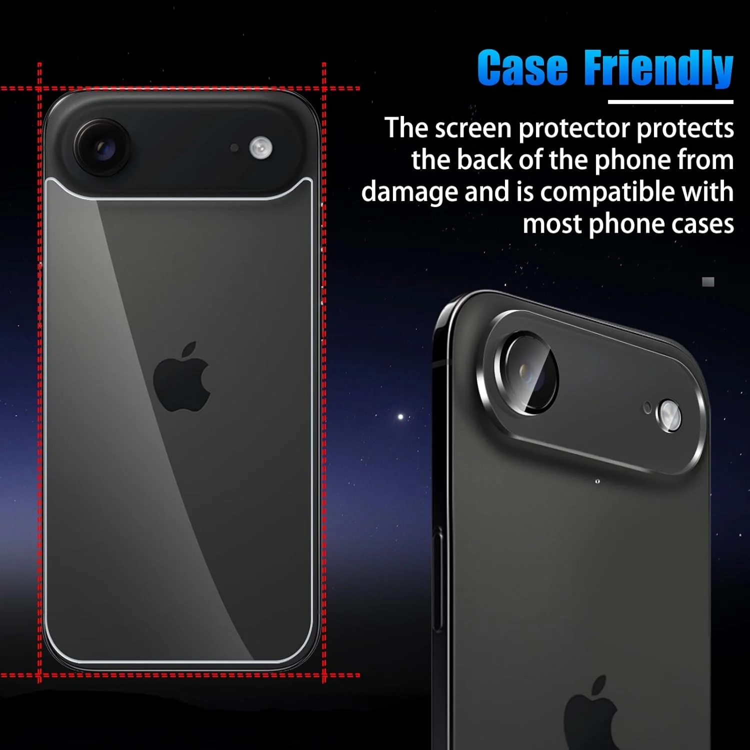 محافظ صفحه پشتی PaceBid برای آیفون 17 Air، شیشه حرارت دیده، [2 + 2 عدد] محافظ صفحه شیشه حرارت دیده پشتی + محافظ دوربین، فیلم HD با سختی 9H پوشش کامل محافظ شیشه ای پشت