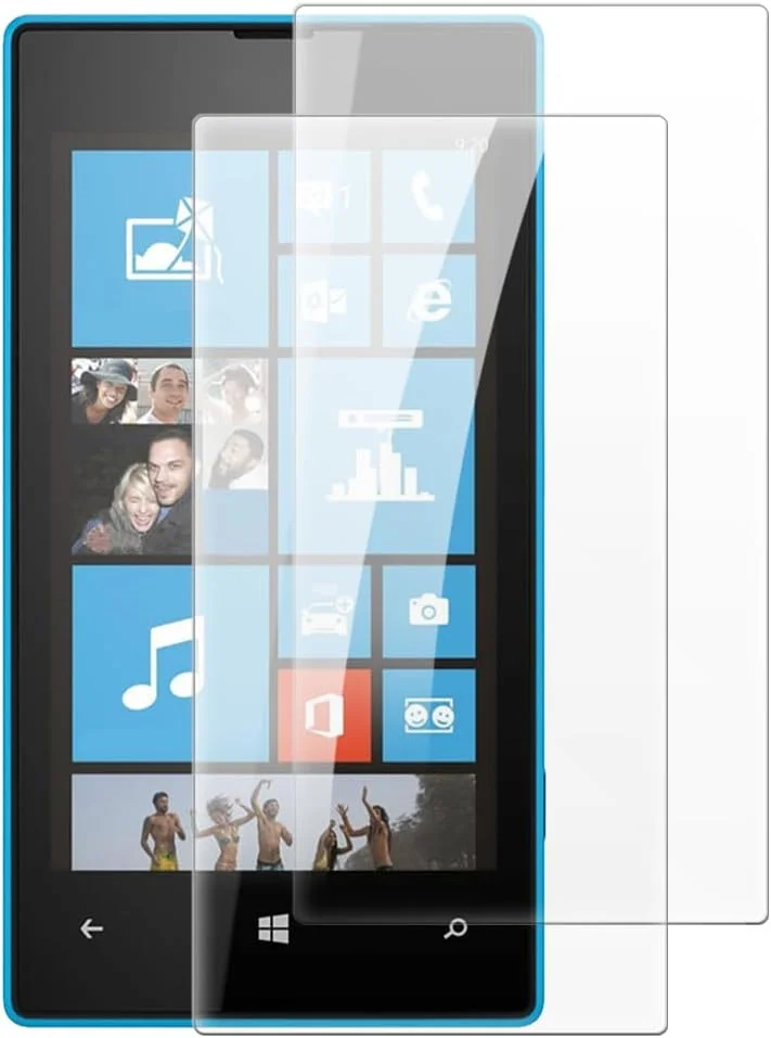 Shantime [2 Pack] Tempered Glass Screen Protector Compatible with Nokia Lumia 521 (4 Inch), HD Clear Anti-Scratch Bubble-Free Case Friendly