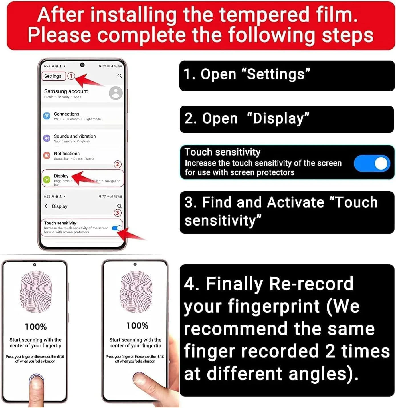 محافظ صفحه نمایش و محافظ لنز دوربین T Tersely [بسته 3+3 عددی] برای گوشی سامسونگ گلکسی S25 Ultra 5G، شیشه حرارت دیده نظامی درجه 9H، نصب خودکار، سازگار با اثر انگشت، سازگار با قاب، ضد خش